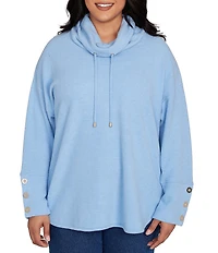 Ruby Rd. Plus Size Knit Cowl Neck Long Sleeve Cozy Top