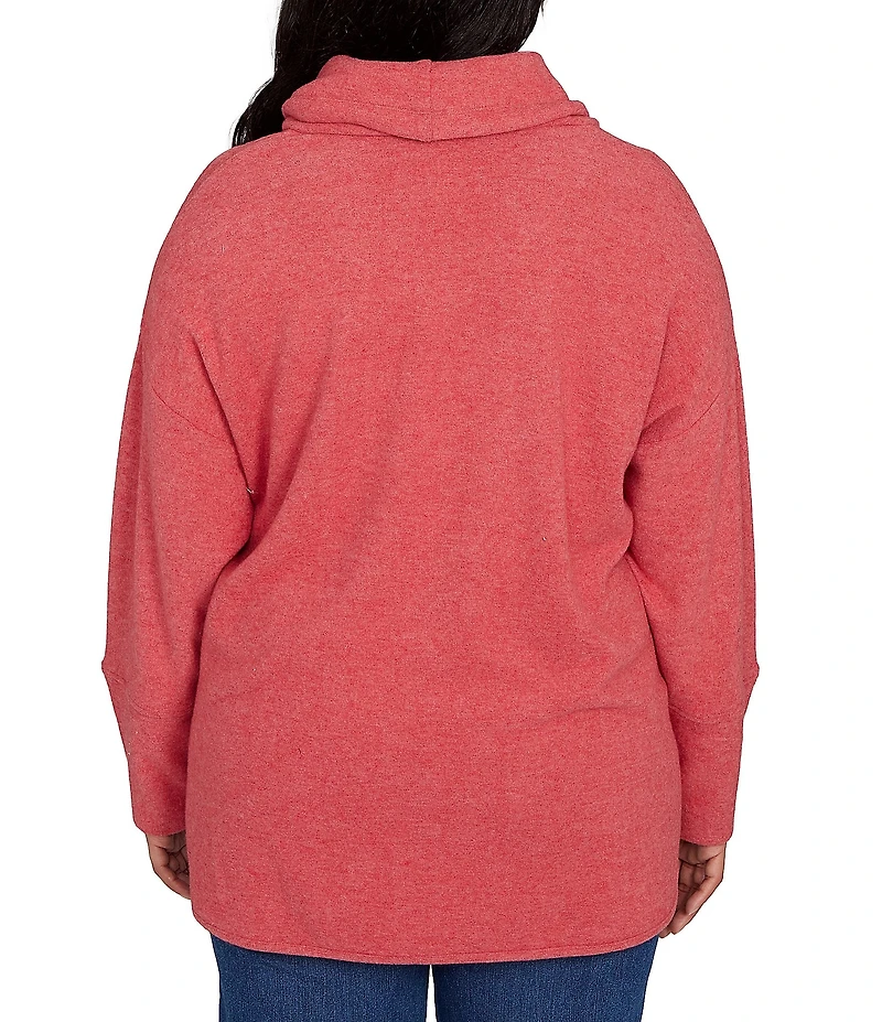 Ruby Rd. Plus Size Knit Cowl Neck Long Sleeve Cozy Top