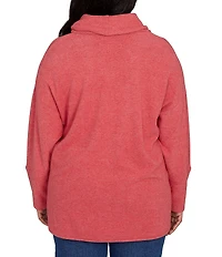 Ruby Rd. Plus Size Knit Cowl Neck Long Sleeve Cozy Top