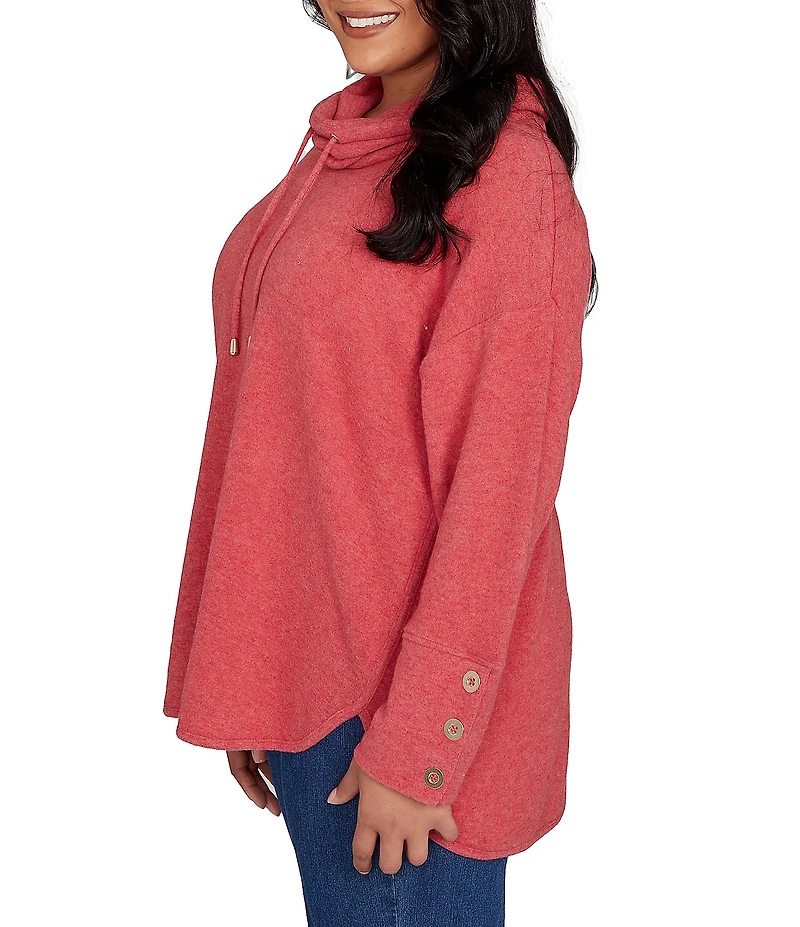 Ruby Rd. Plus Size Knit Cowl Neck Long Sleeve Cozy Top