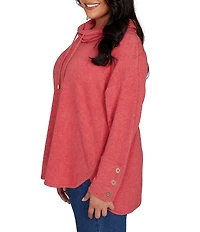 Ruby Rd. Plus Size Knit Cowl Neck Long Sleeve Cozy Top