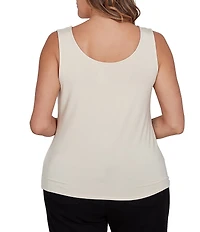 Ruby Rd. Plus Size Knit Jersey Reversable Neckline Sleeveless Tank