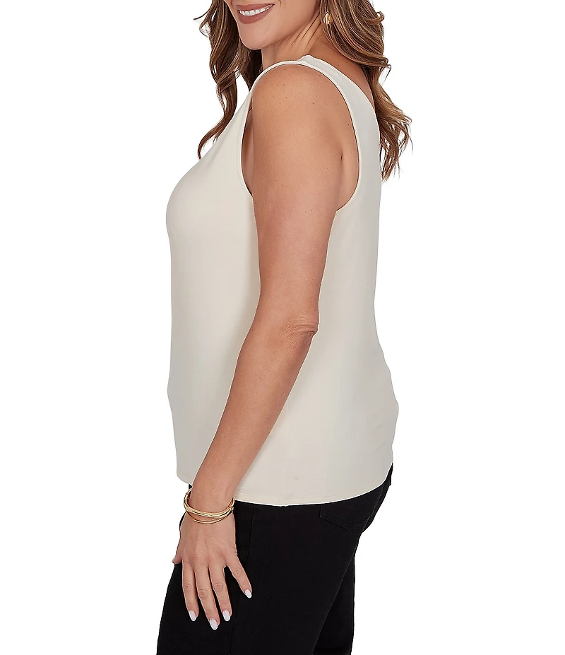 Ruby Rd. Plus Size Knit Jersey Reversable Neckline Sleeveless Tank