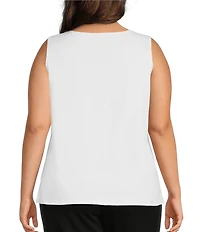 Ruby Rd. Plus Size Knit Scoop Neck Sleeveless Tank