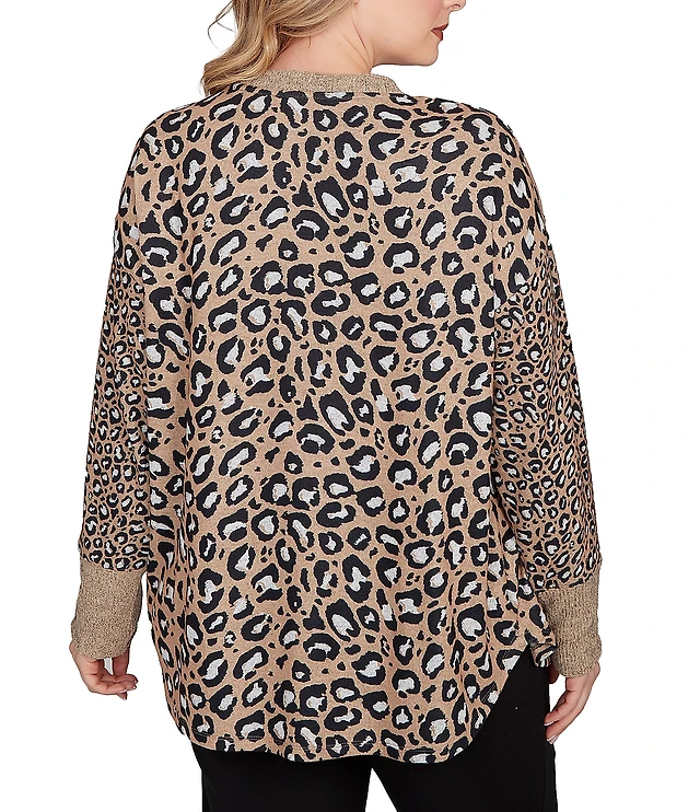 Ruby Plus Embroidered Quilted Mock Neck Long Sleeve Shearling