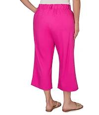 Ruby Rd. Plus Size Linen Blend Pintuck Wide Leg Crop Pants
