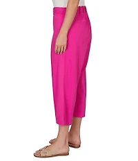 Ruby Rd. Plus Size Linen Blend Pintuck Wide Leg Crop Pants