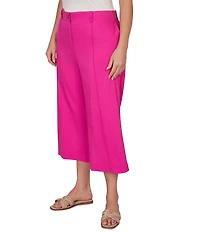 Ruby Rd. Plus Size Linen Blend Pintuck Wide Leg Crop Pants