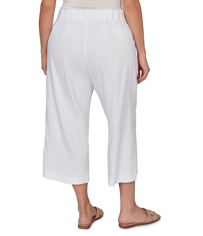 Ruby Rd. Plus Size Linen Blend Wide Leg Crop Pants