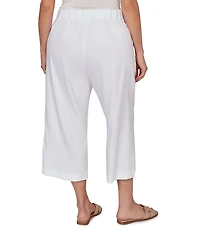 Ruby Rd. Plus Size Linen Blend Wide Leg Crop Pants