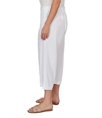 Ruby Rd. Plus Size Linen Blend Wide Leg Crop Pants