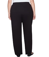 Ruby Rd. Plus Size Luxe Double Knit Tailored Straight Leg Pull-On Pants