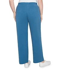 Ruby Rd. Plus Size Luxe Ribbed Textured Straight Leg Pull-On Pants