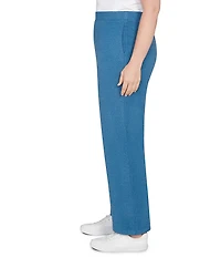 Ruby Rd. Plus Size Luxe Ribbed Textured Straight Leg Pull-On Pants