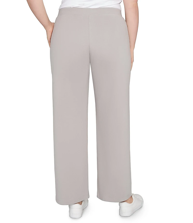 Ruby Rd. Plus Size Luxe Ribbed Textured Straight Leg Pull-On Pants
