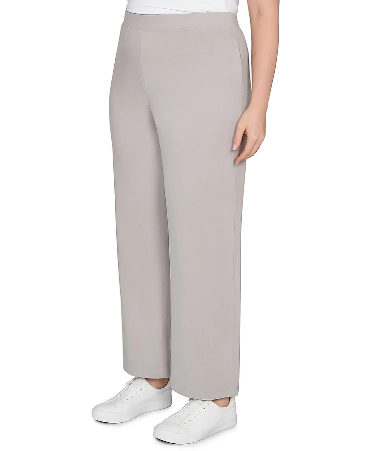 Ruby Rd. Plus Size Luxe Ribbed Textured Straight Leg Pull-On Pants