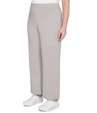 Ruby Rd. Plus Size Luxe Ribbed Textured Straight Leg Pull-On Pants