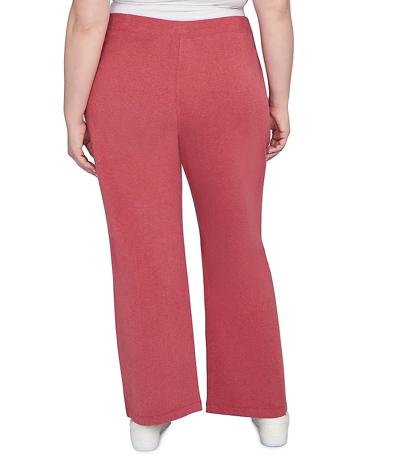 Ruby Rd. Plus Size Luxe Ribbed Wide-Leg Pull-On Coordinating Pants