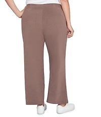 Ruby Rd. Plus Size Luxe Ribbed Wide-Leg Pull-On Coordinating Pants