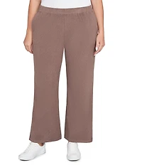 Ruby Rd. Plus Size Luxe Ribbed Wide-Leg Pull-On Coordinating Pants