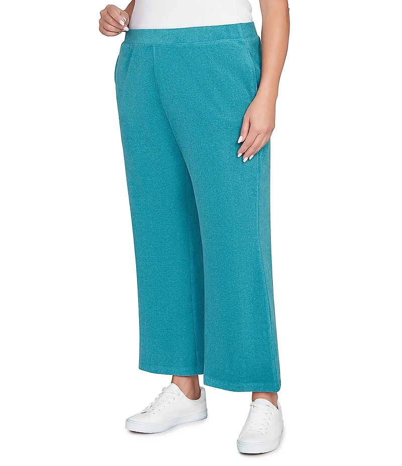Ruby Rd. Plus Size Luxe Ribbed Wide-Leg Pull-On Coordinating Pants