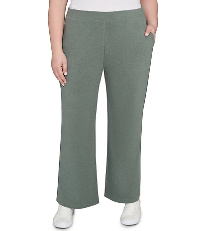 Ruby Rd. Plus Size Luxe Ribbed Wide-Leg Pull-On Coordinating Pants