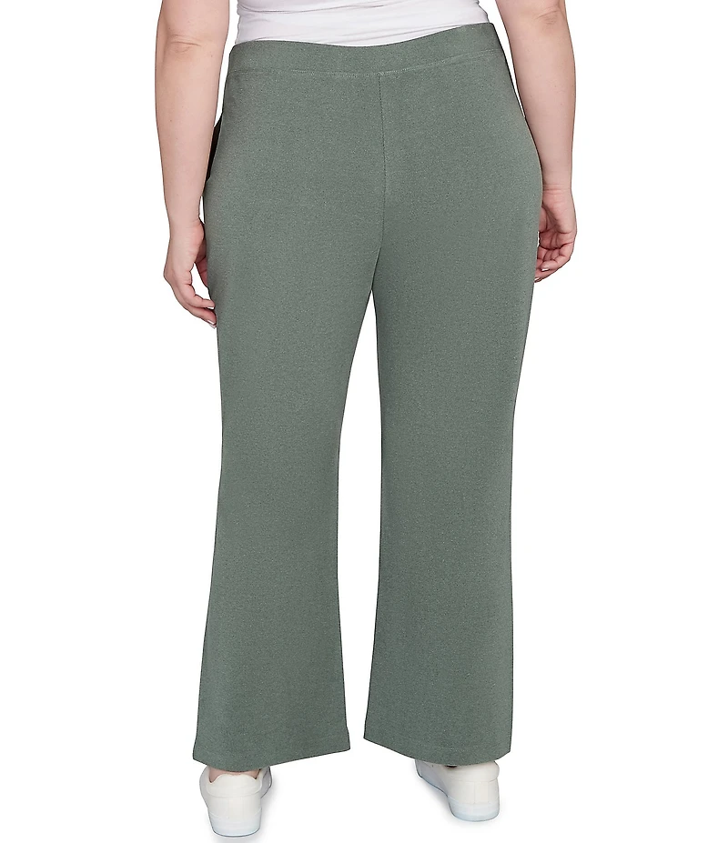 Ruby Rd. Plus Size Luxe Ribbed Wide-Leg Pull-On Coordinating Pants