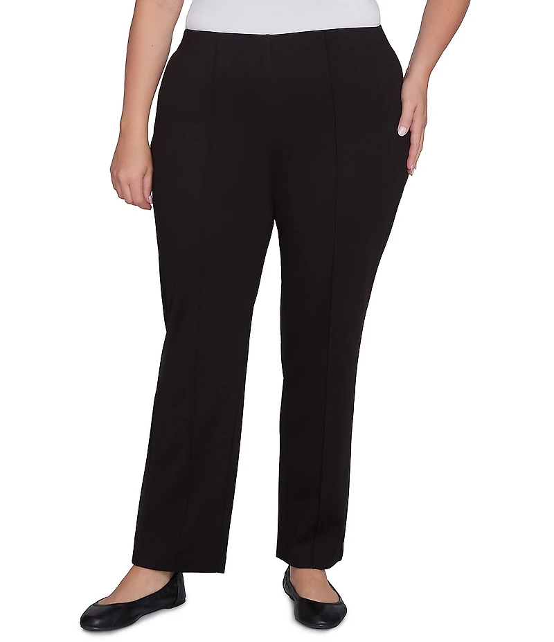 Ruby Rd. Plus Size Ponte Knit Pintuck Pull-On Pants