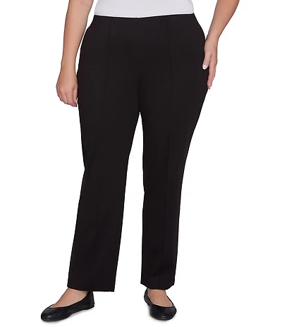 Ruby Rd. Plus Size Ponte Knit Pintuck Pull-On Pants