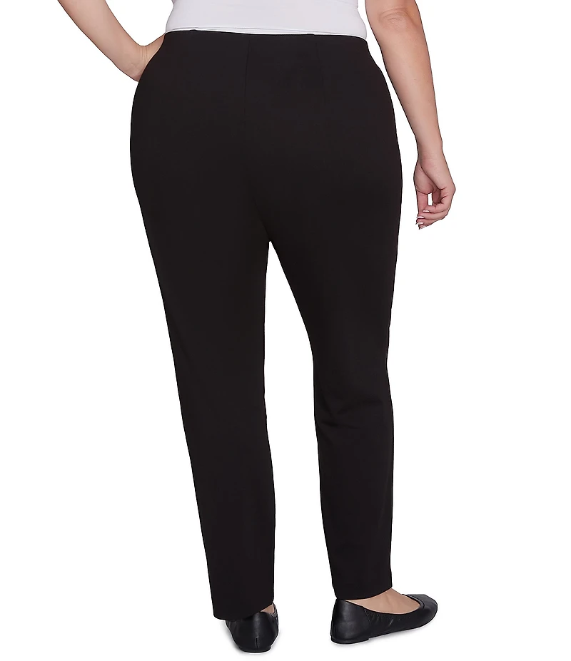 Ruby Rd. Plus Size Ponte Knit Pintuck Pull-On Pants