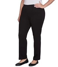 Ruby Rd. Plus Size Ponte Knit Pintuck Pull-On Pants