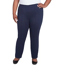 Ruby Rd. Plus Size Ponte Knit Pintuck Pull-On Pants