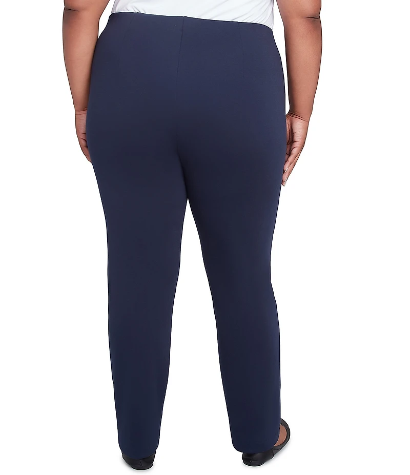 Ruby Rd. Plus Size Ponte Knit Pintuck Pull-On Pants