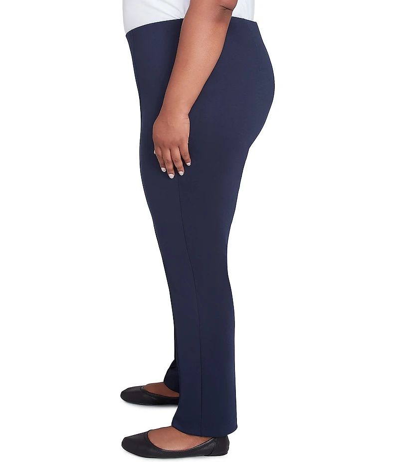 Ruby Rd. Plus Size Ponte Knit Pintuck Pull-On Pants