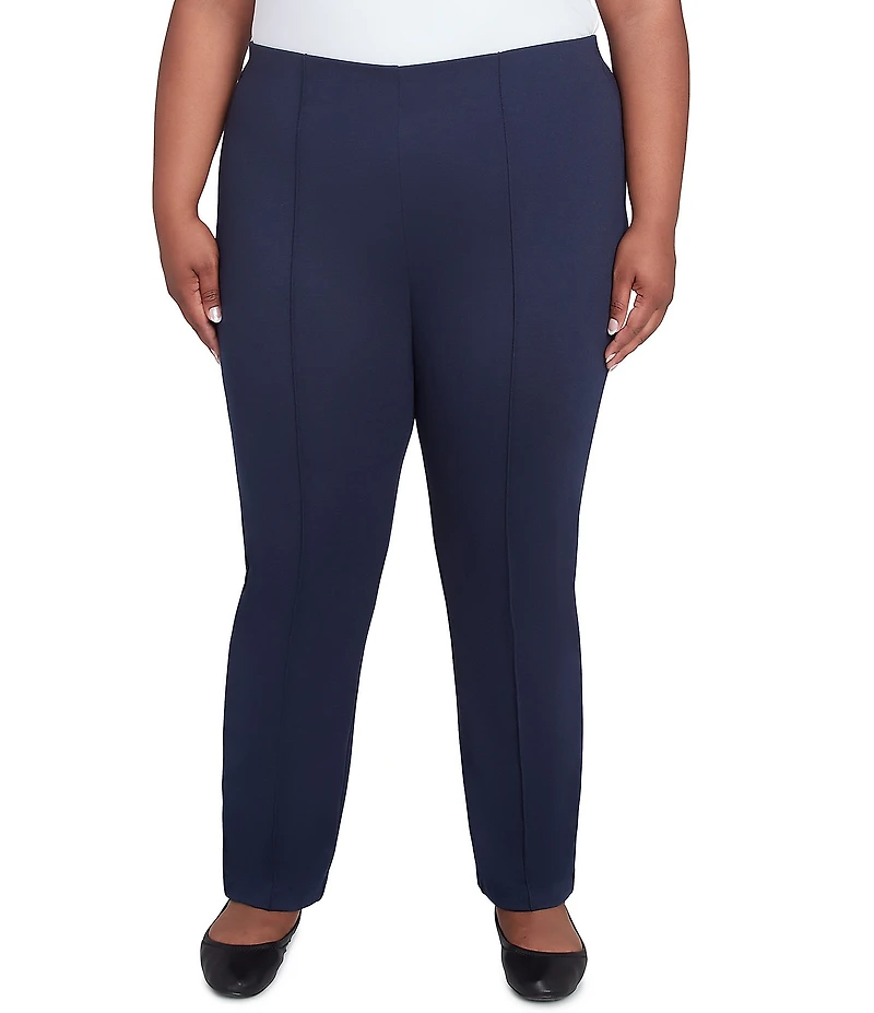 Ruby Rd. Plus Size Ponte Knit Pintuck Pull-On Pants