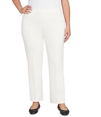 Ruby Rd. Plus Size Ponte Knit Pintuck Pull-On Pants