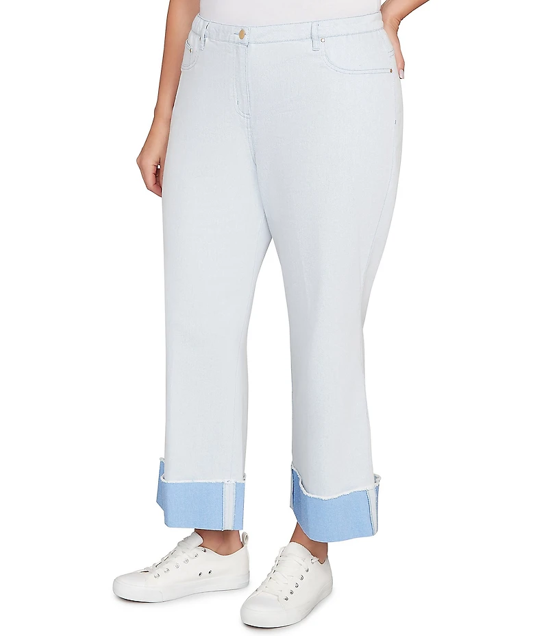 Ruby Rd. Plus Size Relaxed Double Faced Straight Leg Denim Jeans