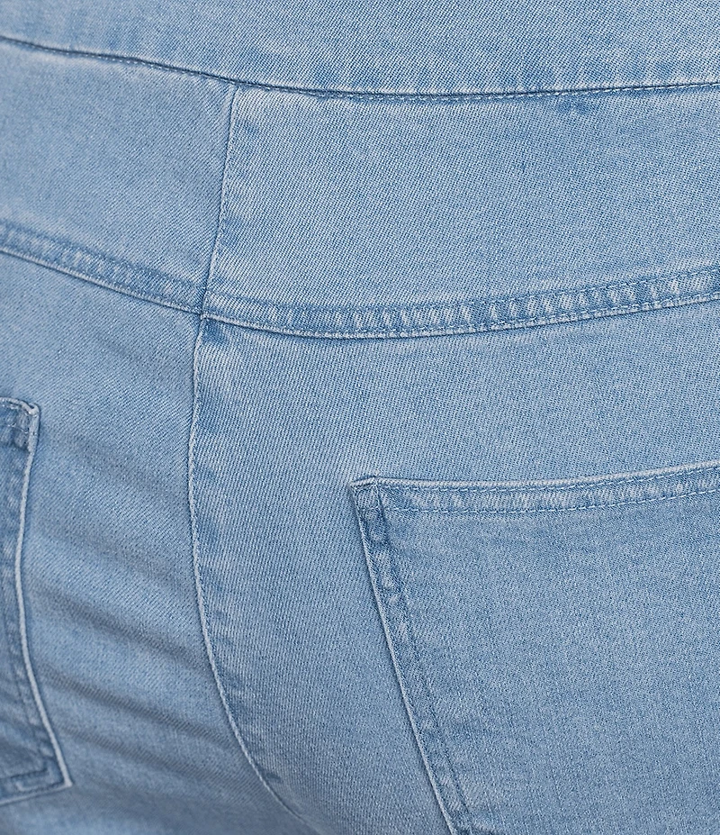 Ruby Rd. Plus Size Relaxed Fringe Hem Pull-On Denim Pants