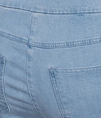 Ruby Rd. Plus Size Relaxed Fringe Hem Pull-On Denim Pants