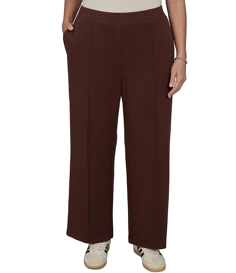 Ruby Rd. Plus Size Scuba Pique Wide Leg Pull-On Pants