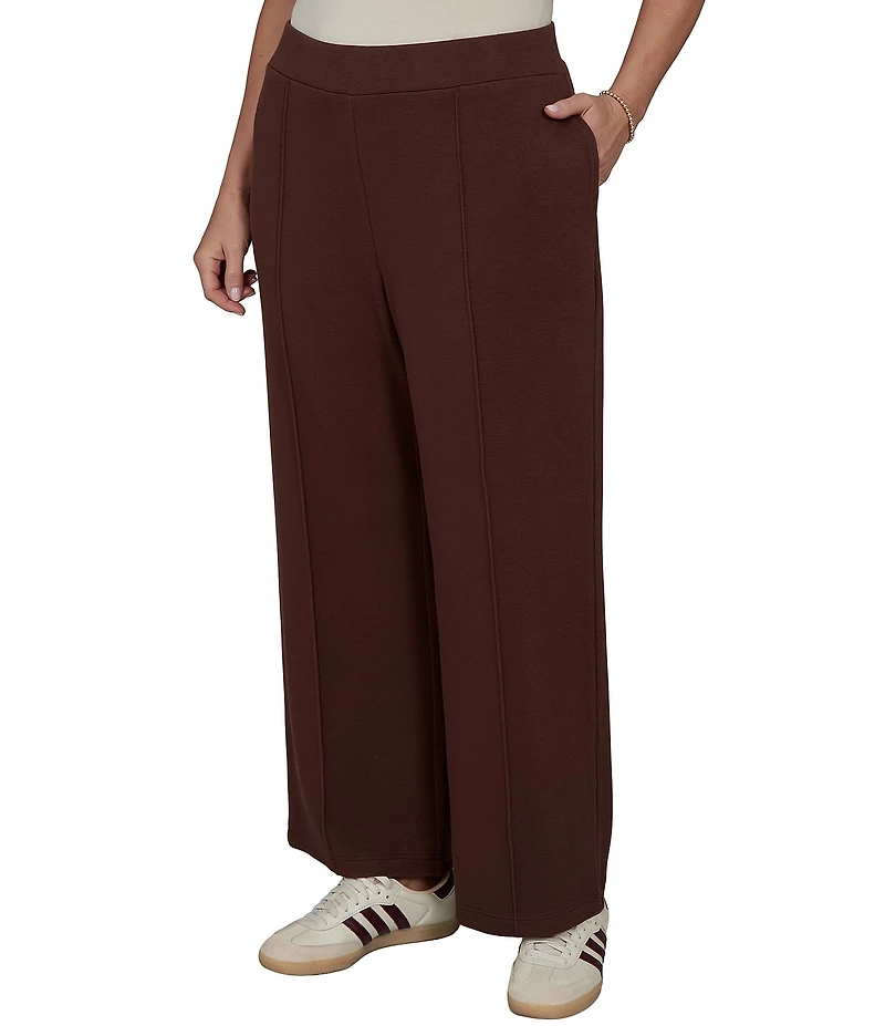 Ruby Rd. Plus Size Scuba Pique Wide Leg Pull-On Pants