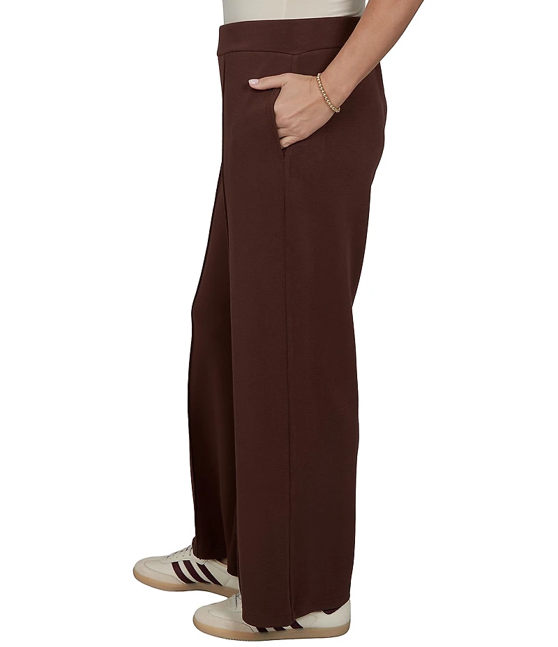 Ruby Rd. Plus Size Scuba Pique Wide Leg Pull-On Pants