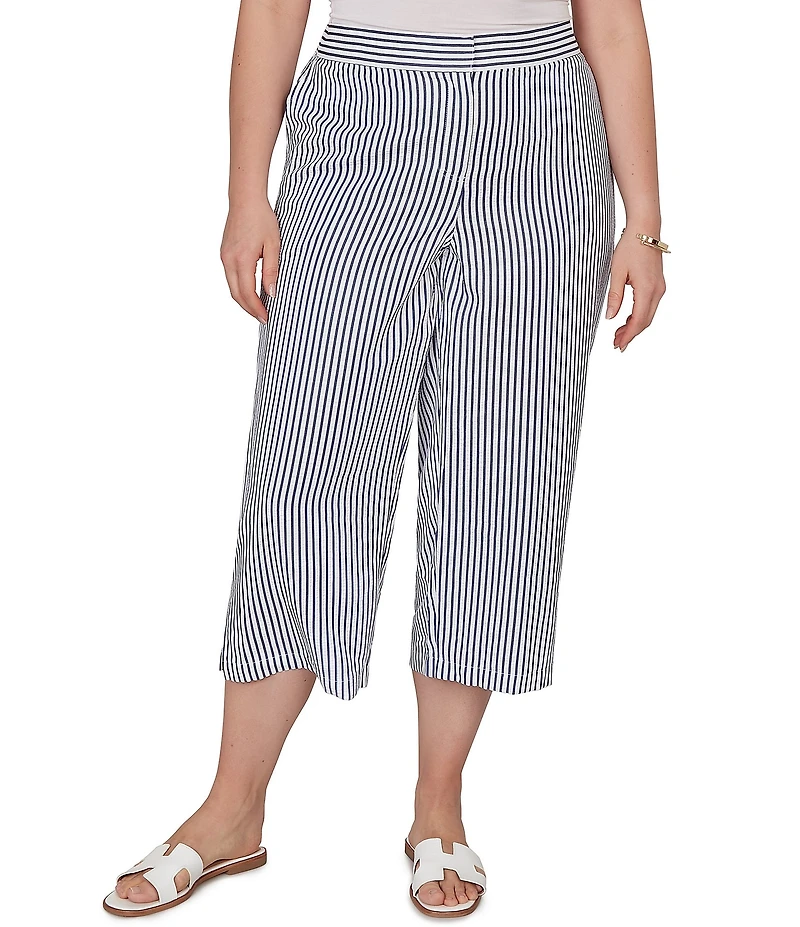 Ruby Rd. Plus Size Seersucker Stripe Capri Pants
