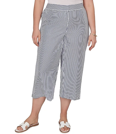 Ruby Rd. Plus Size Seersucker Stripe Capri Pants