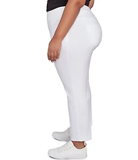 Ruby Rd. Plus Size Silk Tech Straight Leg Pull-On Ankle Pants