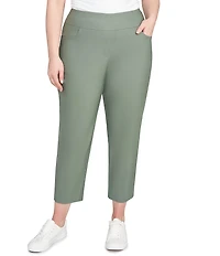 Ruby Rd. Plus Size Silk Tech Straight Leg Pull-On Ankle Pants