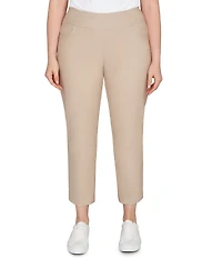 Ruby Rd. Plus Size Silk Tech Straight Leg Pull-On Ankle Pants