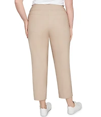 Ruby Rd. Plus Size Silk Tech Straight Leg Pull-On Ankle Pants