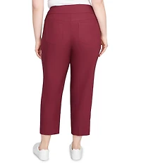 Ruby Rd. Plus Size Silk Tech Straight Leg Pull-On Ankle Pants