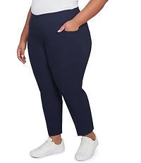 Ruby Rd. Plus Size Silk Tech Straight Leg Pull-On Ankle Pants